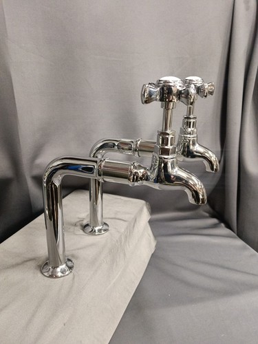 Chrome tall bib taps - tall, old