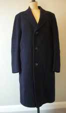 Crombie overcoat, navy blue