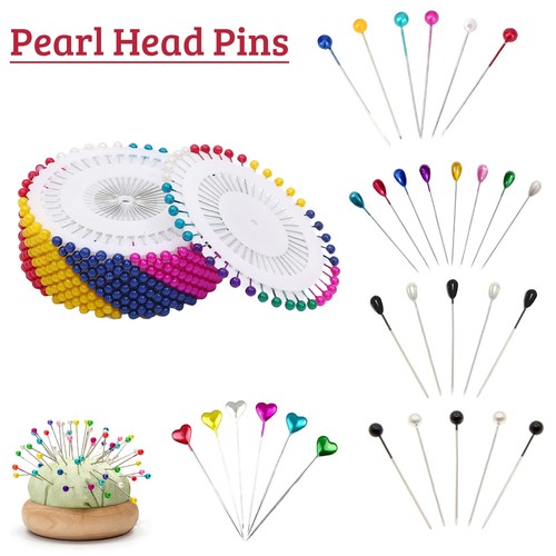 Pearl head pins extra round - pearl,