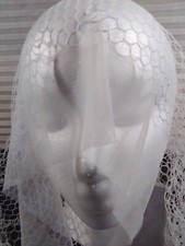 Long Net Veil Stole 62", Vintage, Romantic 