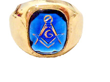 VINTAGE  10K YELLOW GOLD FILLED  UNCAS BROTHERS NEW OLD STOCK MASONS RING S 5