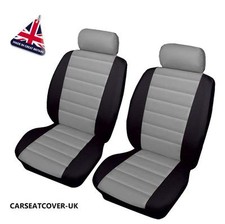 VAUXHALL VECTRA - Front PAIR of Grey/Black LEATHER LOOK Car Seat Covers