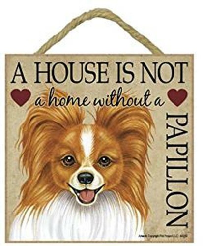 Papillon sign plaque - , wood