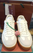 Loro Piana Tennis Walk suede-trimmed leather sneakers / White /  UK 8.5 / EU 43