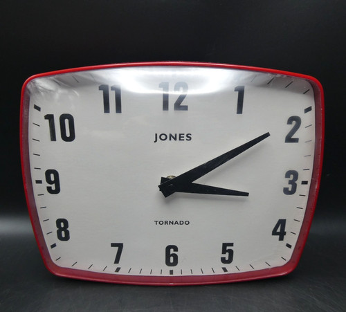 Jones red wall clock tornado - wall,