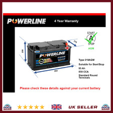 AGM Car Battery 019AGM