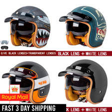 DOT Retro Open Face Half Motorcycle Motorbike Helmet Vintage