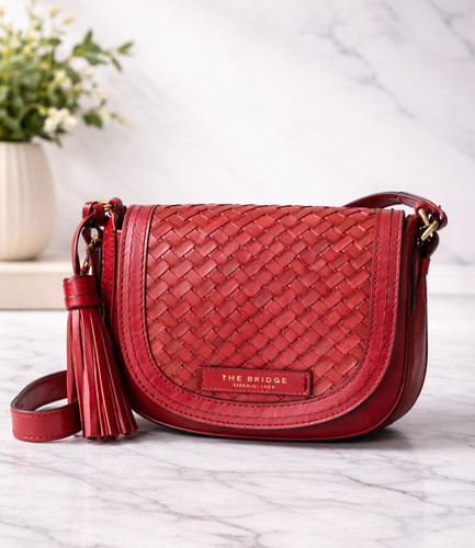 The bridge red woven leather - bridge,