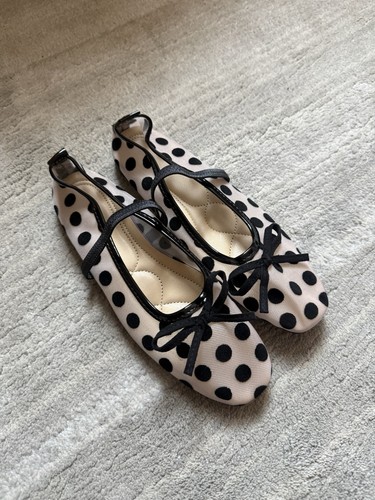 Polka dot bow slip shoes - slip,