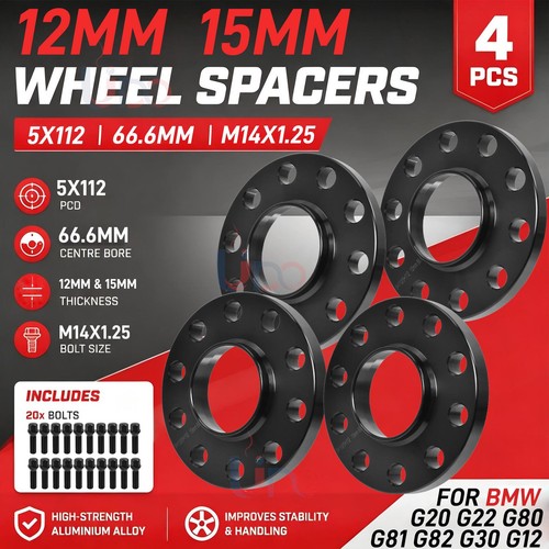 2x12mm 2x15mm wheel spacers - 2x15mm,