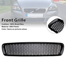 Gloss Black Front Bumper Honeycomb Grille Grill Fit Volvo S40 V50 2004-2007