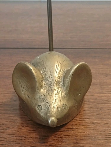 Vintage aged brass mouse - vintage,