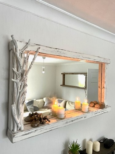 Large whitewashed driftwood - whitewashed,