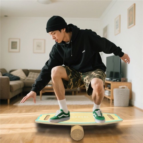 Wooden roller balance board - wooden,