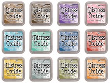 Distress Oxide Ink Bundle 12 Colors Water Reactive Dye Pigment Ink Set