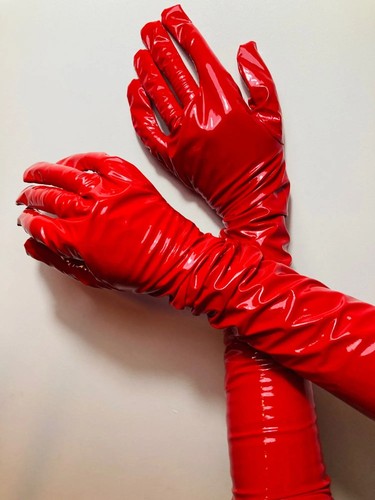 Women leather long gloves - women, pu