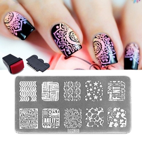 Retro nail art - art, stencil