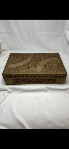 Vtg wood carved felt lined - vtg,