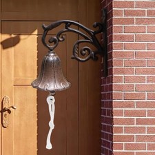 Rustic Cast Iron Door Bell Iron Cast Retro Style for Outside Garden House