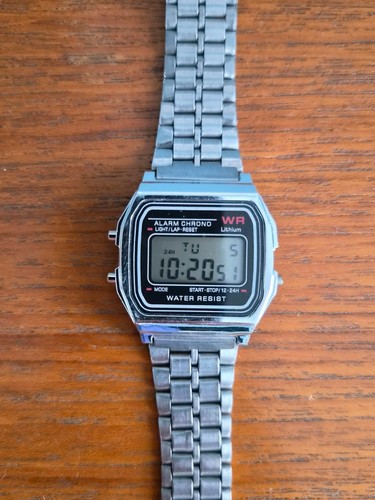 Retro digital watch silver - digital,