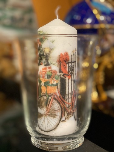 Bicycle red post box - bicycle, &