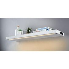 Wall Floating Shelf with Integrated LED Wall Mounted Display Shelf White Wooden