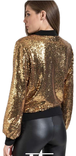 Women sequin glitter bomber - sequin,