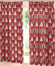 Curtains Star Wars Lined Stormtrooper Disney Red Pencil Pleat 66" X 54" Bedroom