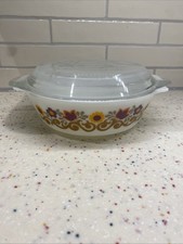 🌟 Vintage JAJ Pyrex Briarwood Foral Casserole Dish With Lid Medium  VGC 🌟