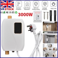 3000W Instant Electric Tankless Hot Water Heater Kitchen Bathroom Sink Tap Under