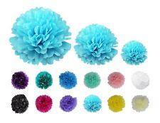 Tissue Paper Pom Poms - Choose from 3 Sizes 6" - 14" - 12 Colours