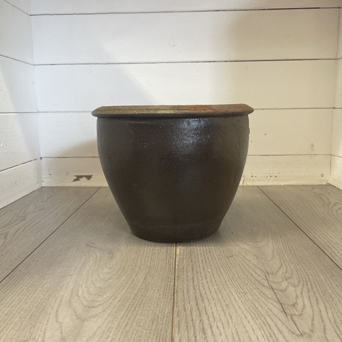 Vintage glazed terracotta - , pot