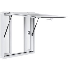 Concession Window 36"x36", Aluminum Alloy Food Truck Service Window with 4