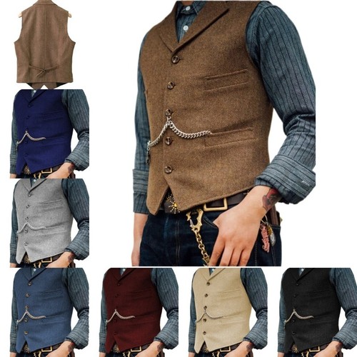 Mens vintage tweed - mens, waistcoat