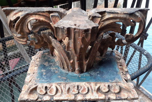 Antique wood carved - , gilded