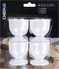 Chef Aid White Plastic Egg Cups, Set of 4