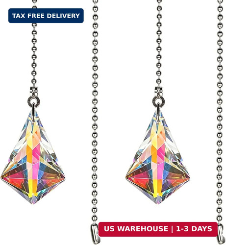 2pcs crystal ceiling fan pull - crystal,