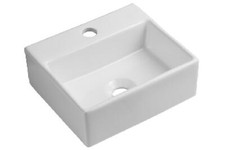 Bathroom Wash Sink Basin Small Cloakroom Wall Hung Square White 340 x 300mm