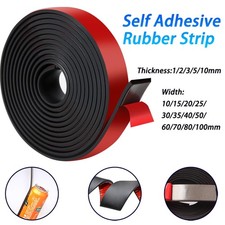 Self Adhesive Rubber Strip Roll Tape Sticky  Backed Solid Seal Gasket 1-10mm