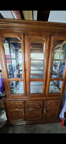 Brown wood glass display - brown, &