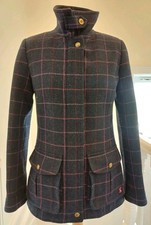 Joules Tweed Field Jacket Size 10 Navy Excellent Condition.  B138