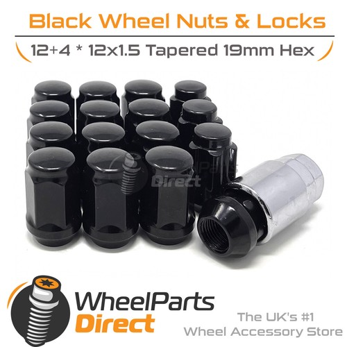 Wheel nuts locks 4 black - &, 12+4