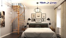 Indoor Spiral Staircase Spacer Handrail Step All in Beech Wood Wavy Shape Step