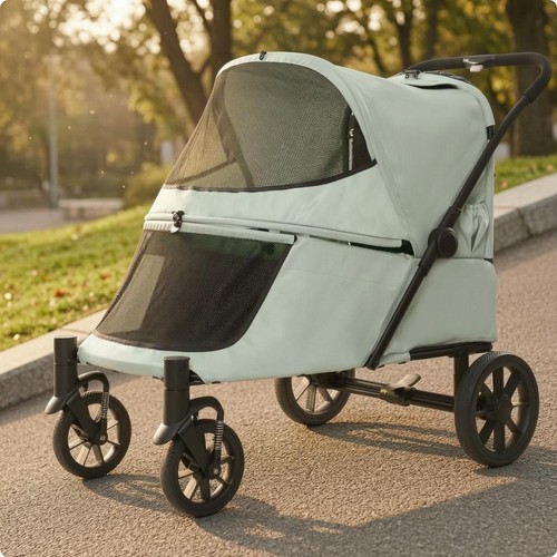 Foldable dog buggy - ,, one-hand