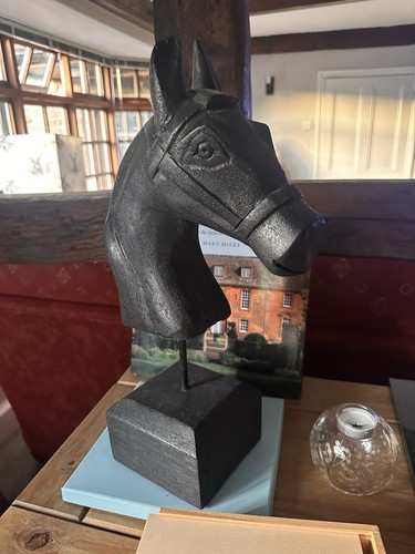 Wooden horses head ornament - wooden,