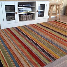 Kilim Rug Striped Rugs Wool Mat Reversible Mats Small Large Carpet Hand Made