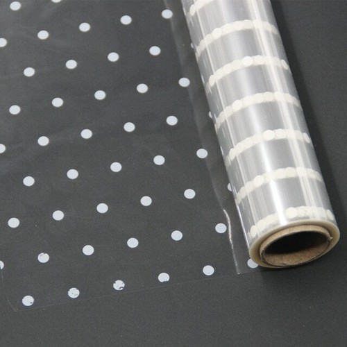 White dot cellophane florists - white,