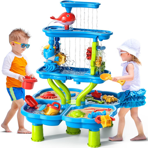 Sand water table - sand, toddlers