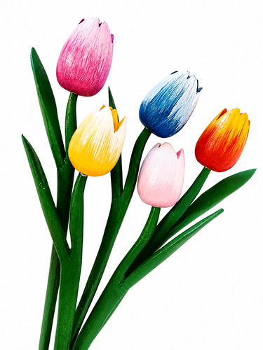 Tall wooden tulips wood - wooden,