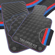 To fit Vauxhall Zafira A GSI 1999-2005 Checker Rubber Car Mats + Dual Trim [NC]